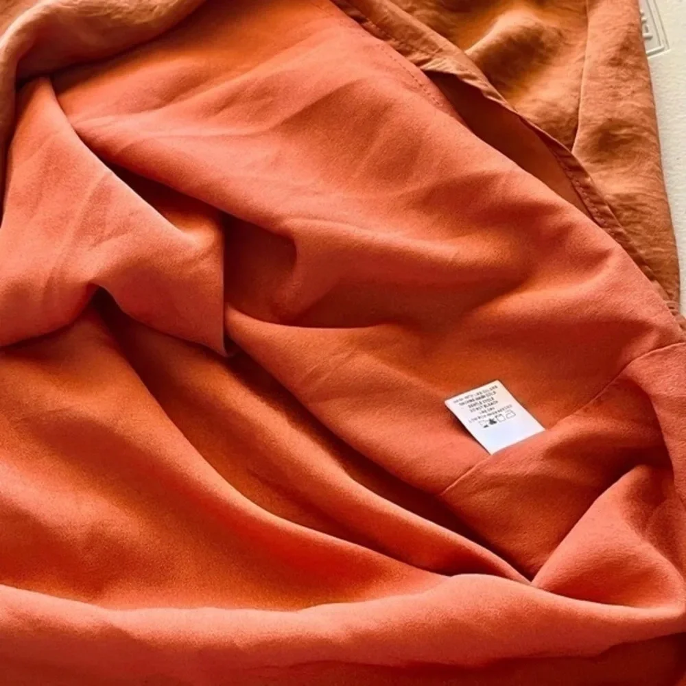 Nasty Gal Rust Orange Off Shoulder Mini Dress Long Sleeve Smocked Boho S Festive - Picture 9 of 11